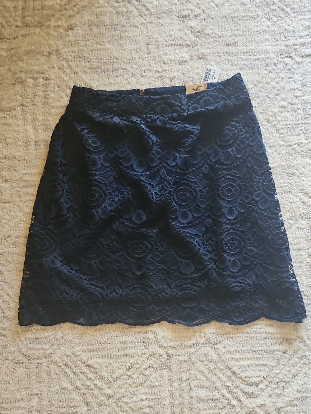 Hollister Navy Blue Lace Mini Skirt